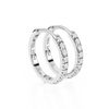9mm Halo Pavé Clear CZ Huggie Hoop Earrings - Solid 14K White Gold, Huggie Hoop, for Babies & Children