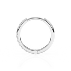 9mm Halo Pavé Clear CZ Huggie Hoop Earrings - Solid 14K White Gold, Huggie Hoop, for Babies & Children