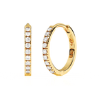 9mm Halo Pavé Clear CZ Huggie Hoop Earrings - Solid 14K Gold, Huggie Hoop, for Babies & Children