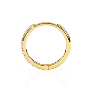 9mm Halo Pavé Clear CZ Huggie Hoop Earrings - Solid 14K Gold, Huggie Hoop, for Babies & Children