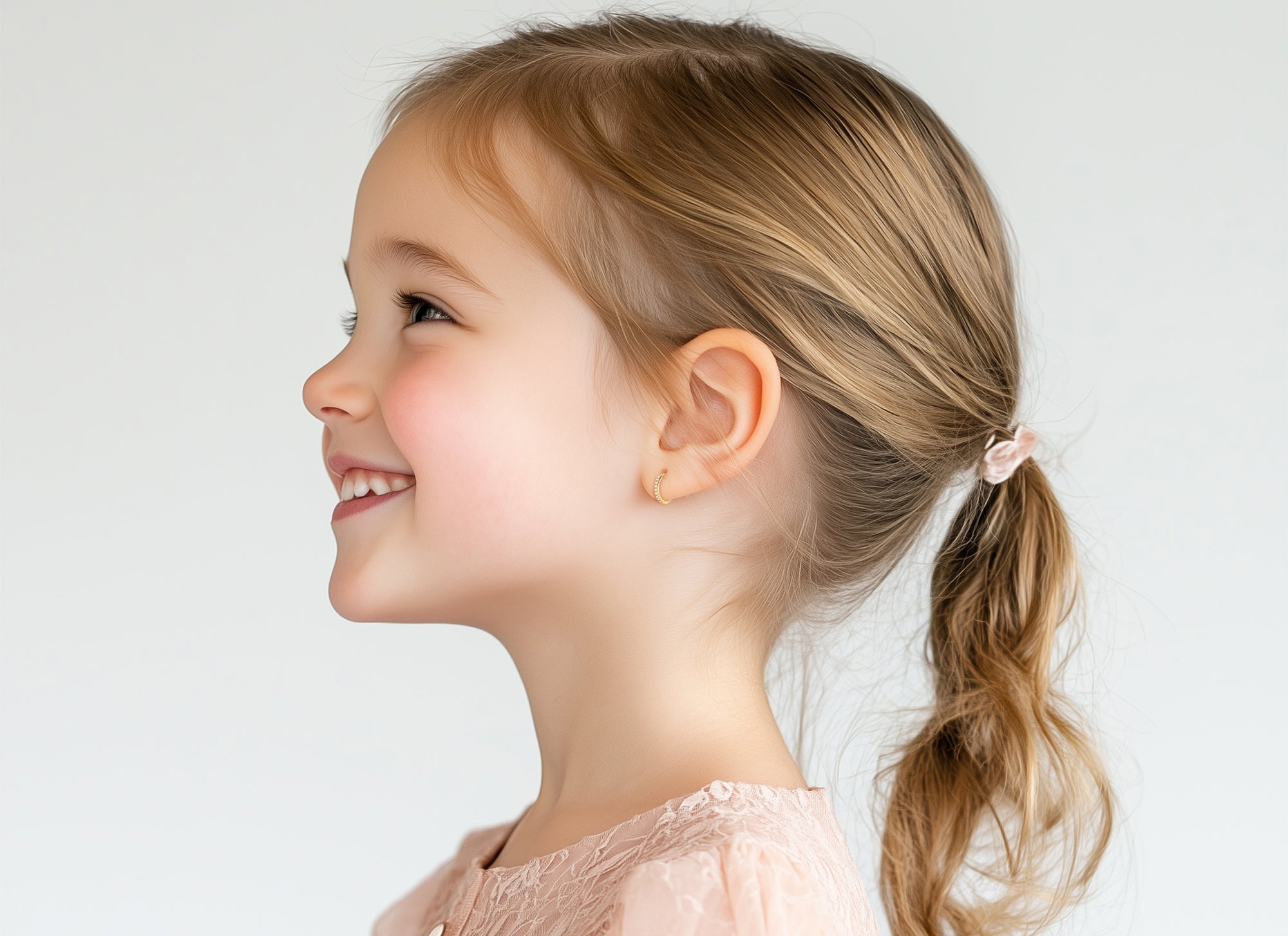 9mm Halo Pavé Clear CZ Huggie Hoop Earrings - Solid 14K Gold, Huggie Hoop, for Babies & Children