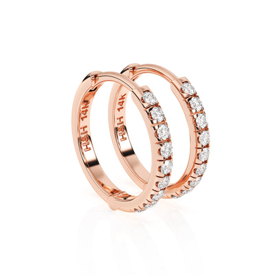 9mm Halo Pavé Clear CZ Huggie Hoop Earrings1