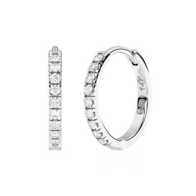 9mm Halo Pavé Clear CZ Huggie Hoop Earrings4