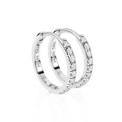 9mm Halo Pavé Clear CZ Huggie Hoop Earrings1