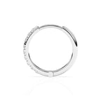 Aros de 9 mm con circonitas cúbicas transparentes y halo pavé - Oro blanco macizo de 14 quilates, para bebés y niños