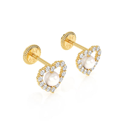 All My Love, Pearl and Clear Pavé CZ Stud Earrings1