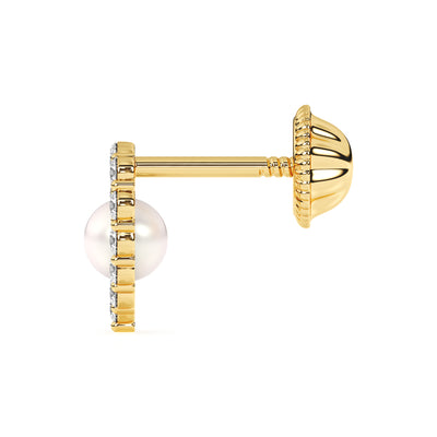 All My Love, Pearl and Clear Pavé CZ Stud Earrings5