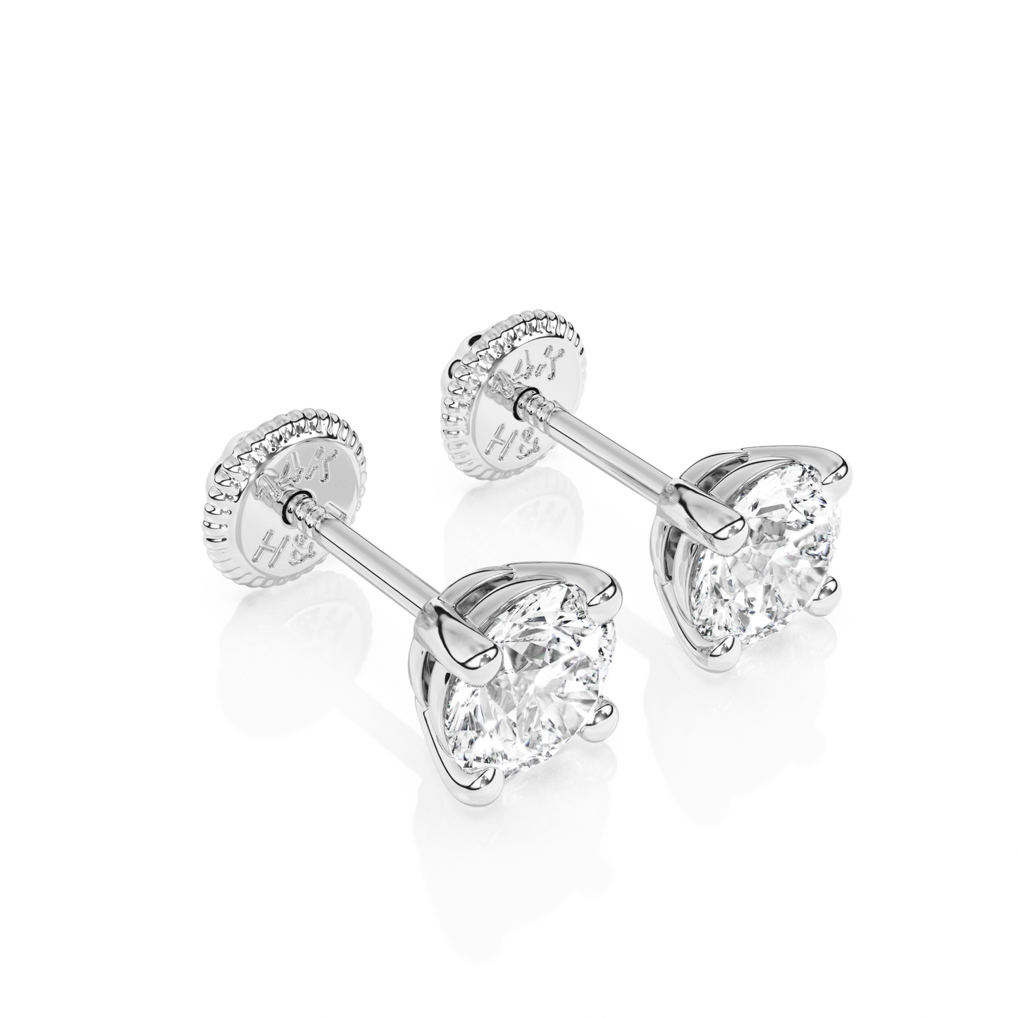 April Birthstone, 4mm Swarovski Crystal Stud Earrings - Solid 14K White Gold, Screw Back, for Babies & Children