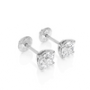 April Birthstone, 4mm Swarovski Crystal Stud Earrings - Solid 14K White Gold, Screw Back, for Babies & Children