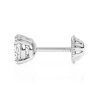 April Birthstone, 4mm Swarovski Crystal Stud Earrings - Solid 14K White Gold, Screw Back, for Babies & Children