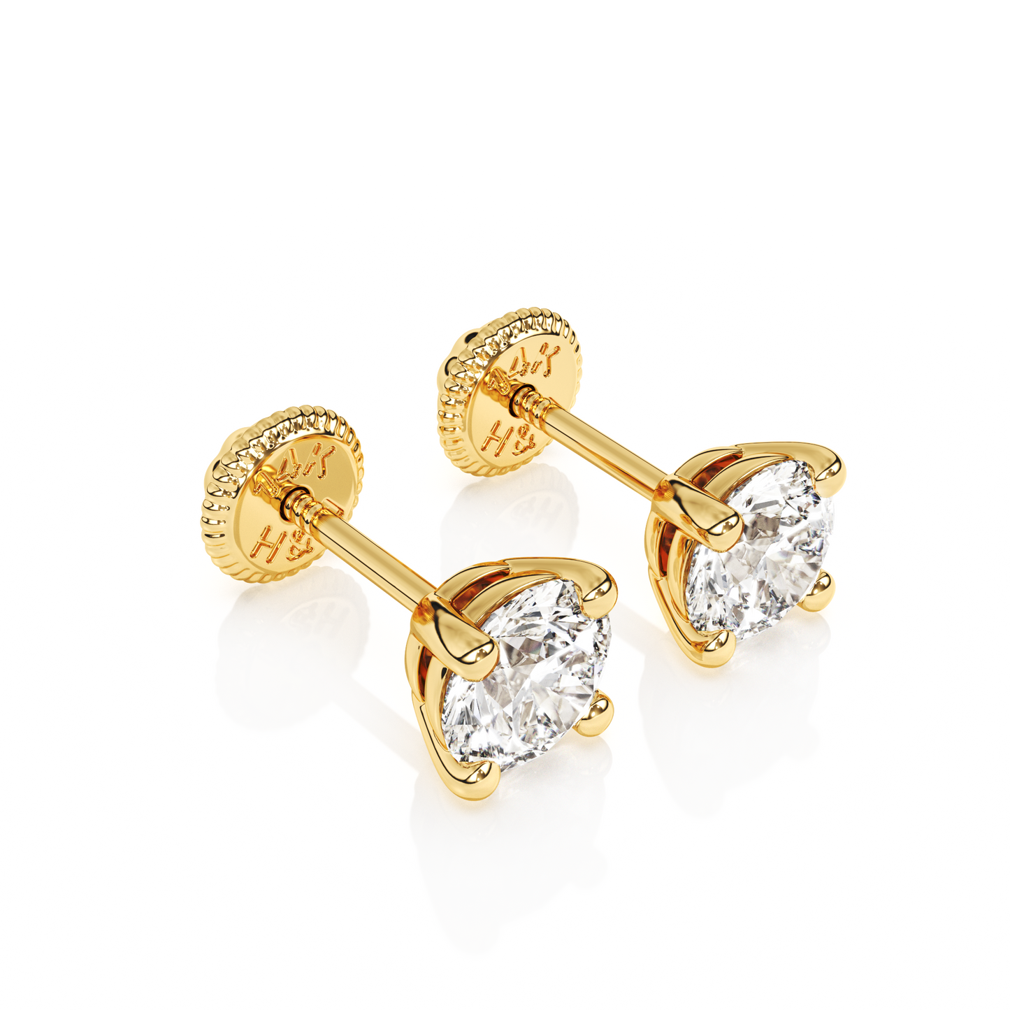April Birthstone, 4mm Swarovski Crystal Stud Earrings - Solid 14K Gold, Screw Back, for Babies & Children