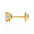 April Birthstone, 4mm Swarovski Crystal Stud Earrings - Solid 14K Gold, Screw Back, for Babies & Children