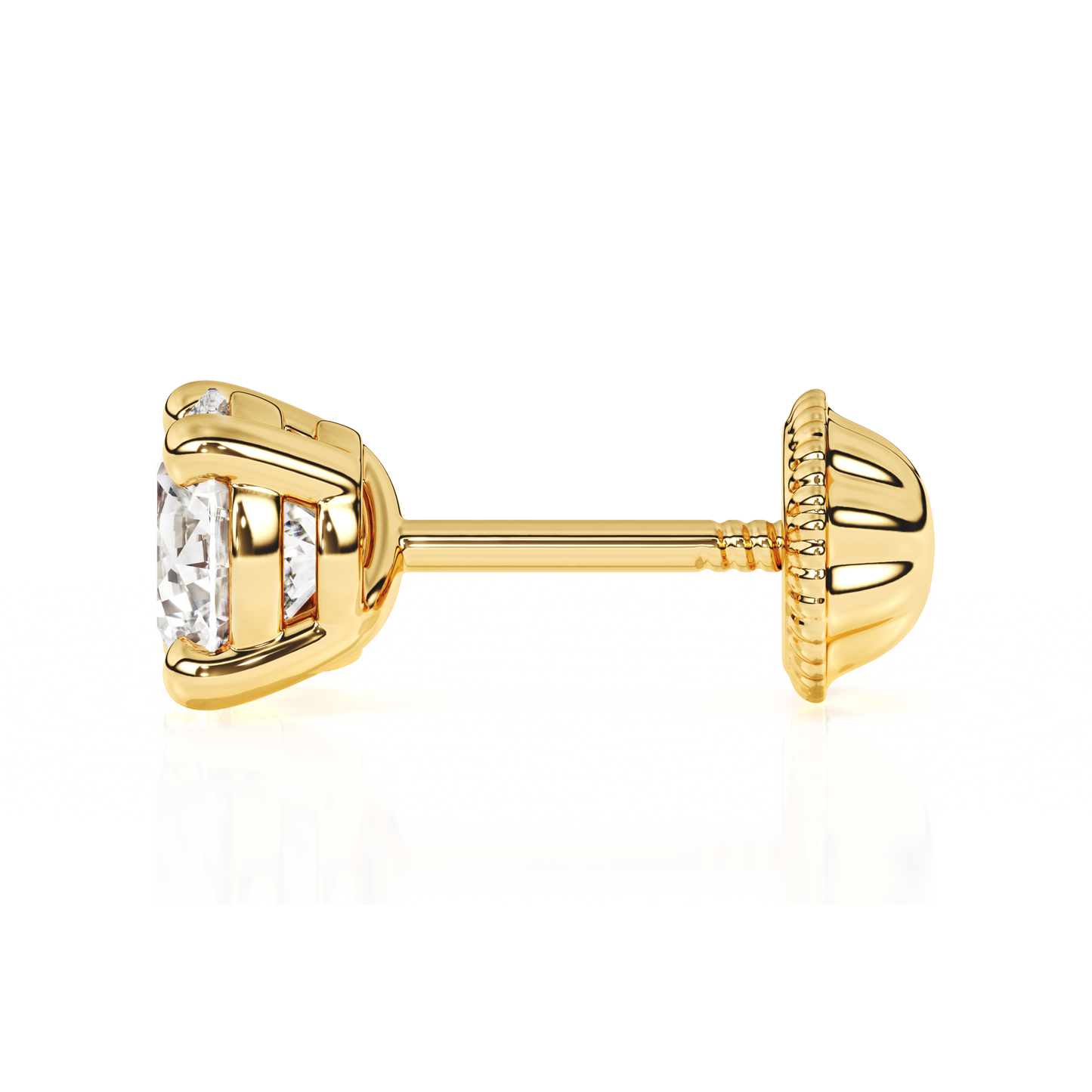 April Birthstone, 4mm Swarovski Crystal Stud Earrings - Solid 14K Gold, Screw Back, for Babies & Children