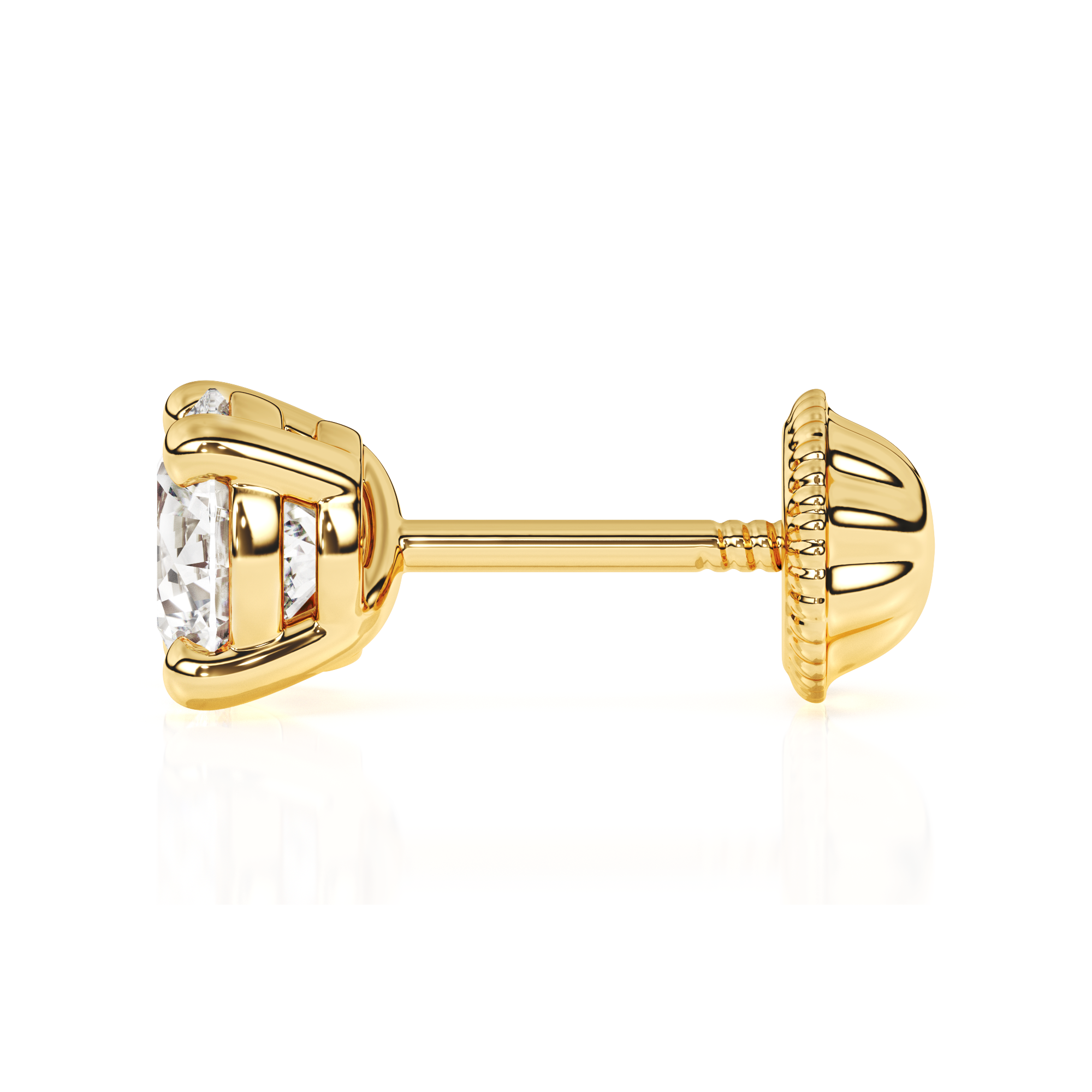 April Birthstone, 4mm Swarovski Crystal Stud Earrings - Solid 14K Gold, Screw Back, for Babies & Children