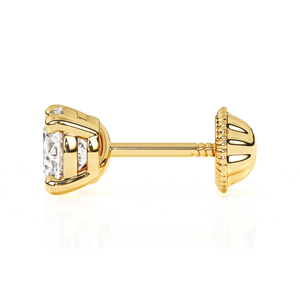 April Birthstone, 4mm Swarovski Crystal Stud Earrings - Solid 14K Gold, Screw Back, for Babies & Children