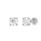 Swarovski April birthstone stud earrings in white gold with screwback post.