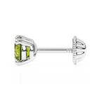 August Birthstone, 4mm Swarovski Crystal Stud Earrings - Solid 14K White Gold, Screw Back, for Babies & Children
