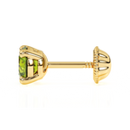 August Birthstone, 4mm Swarovski Crystal Stud Earrings - Solid 14K Gold, Screw Back, for Babies & Children