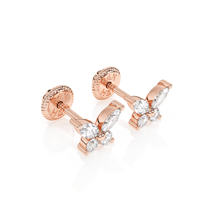 Brilliant Butterfly, Clear CZ Stud Earrings1