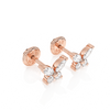 Brilliant Butterfly, Clear CZ Stud Earrings - Solid 14K Rose Gold, Screw Back, for Babies & Children