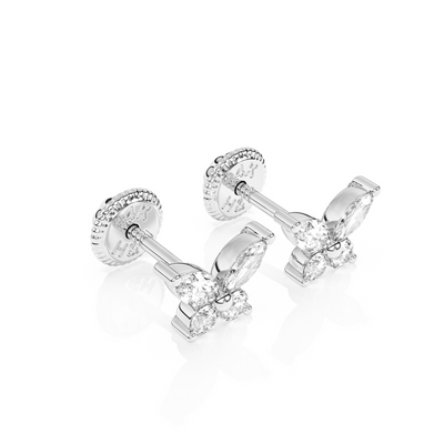 Brilliant Butterfly, Clear CZ Stud Earrings1