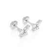 Brilliant Butterfly, Clear CZ Stud Earrings - Solid 14K White Gold, Screw Back, for Babies & Children