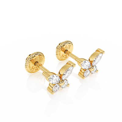 Brilliant Butterfly, Clear CZ Stud Earrings1