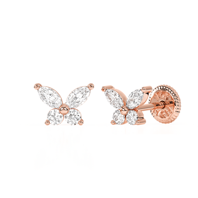 Brilliant Butterfly, Clear CZ Stud Earrings4