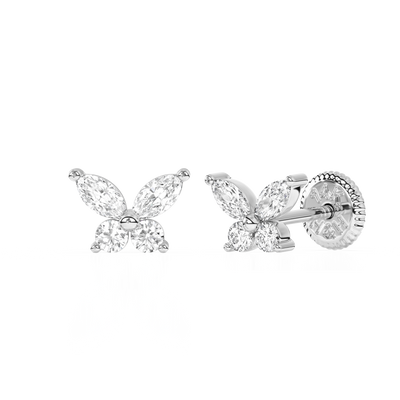 Brilliant Butterfly, Clear CZ Stud Earrings4