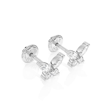 Brilliant Butterfly, Clear CZ Stud Earrings4