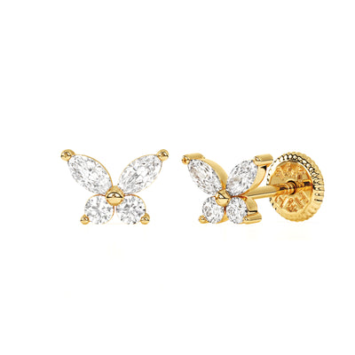 Brilliant Butterfly, Clear CZ Stud Earrings1