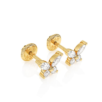 Brilliant Butterfly, Clear CZ Stud Earrings4