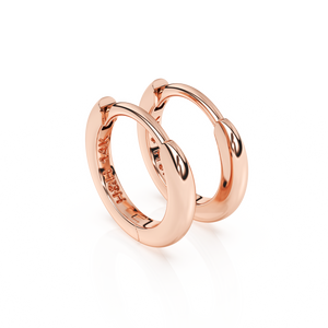 Classic, 9mm Huggie Hoop Earrings - Solid 14K Rose Gold, Huggie Hoop, for Babies & Children