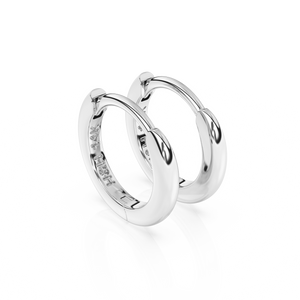 Classic, 9mm Huggie Hoop Earrings - Solid 14K White Gold, Huggie Hoop, for Babies & Children