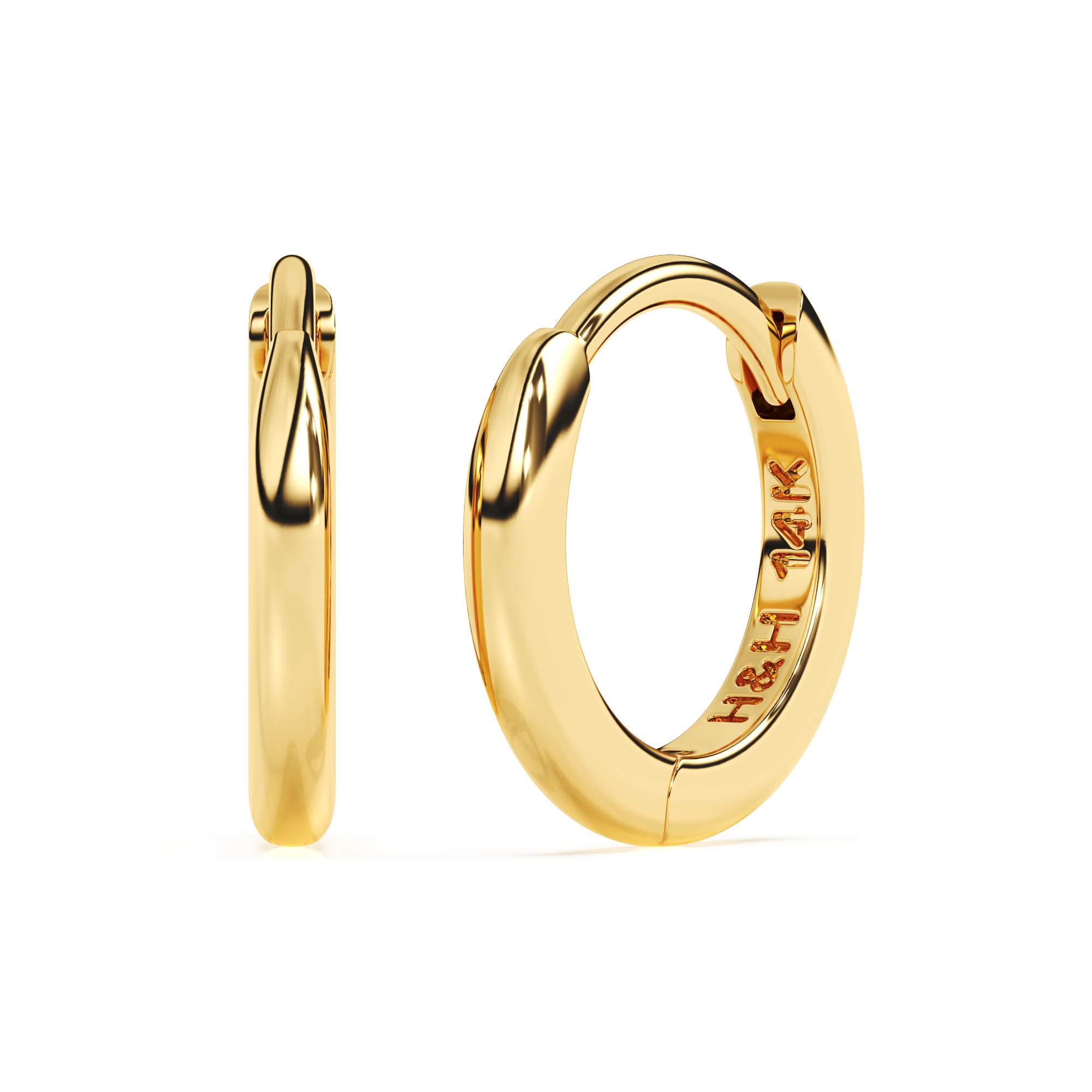 Classic, 9mm Huggie Hoop Earrings - Solid 14K Gold, Huggie Hoop, for Babies & Children