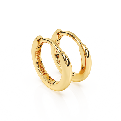 Classic, 9mm Huggie Hoop Earrings - Solid 14K Gold, Huggie Hoop, for Babies & Children