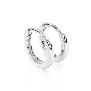Aros clásicos de 9 mm en oro blanco macizo de 14 quilates para bebés y niños.