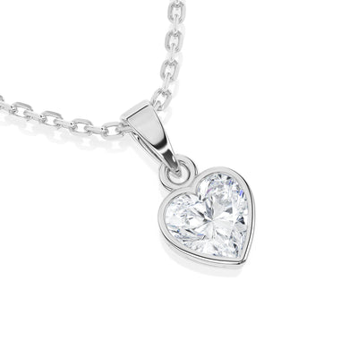 Sparkling Clear Heart Charm Necklace5