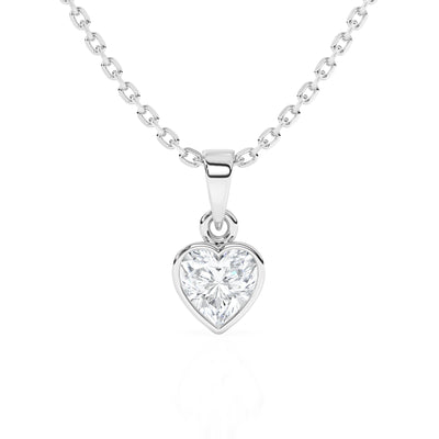 Sparkling Clear Heart Charm Necklace3
