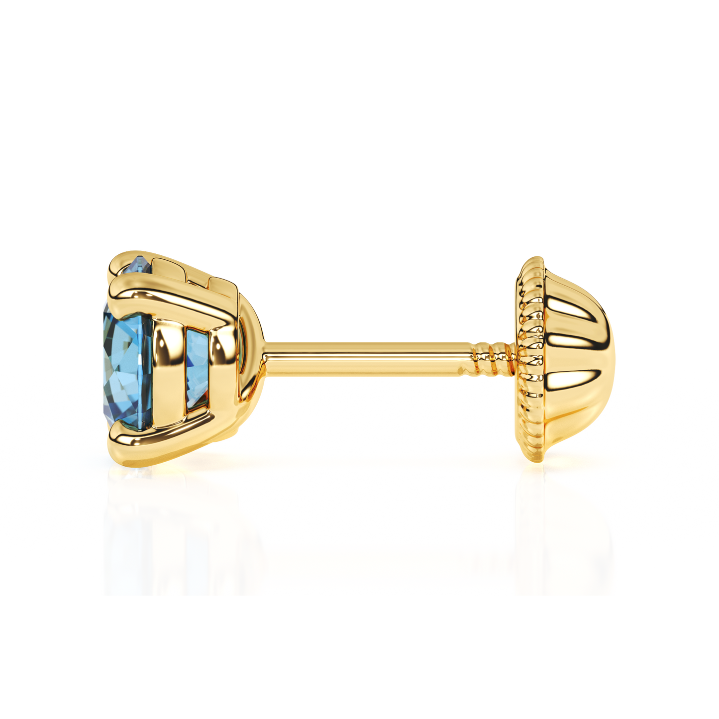 December Birthstone, 4mm Swarovski Crystal Stud Earrings - Solid 14K Gold, Screw Back, for Babies & Children