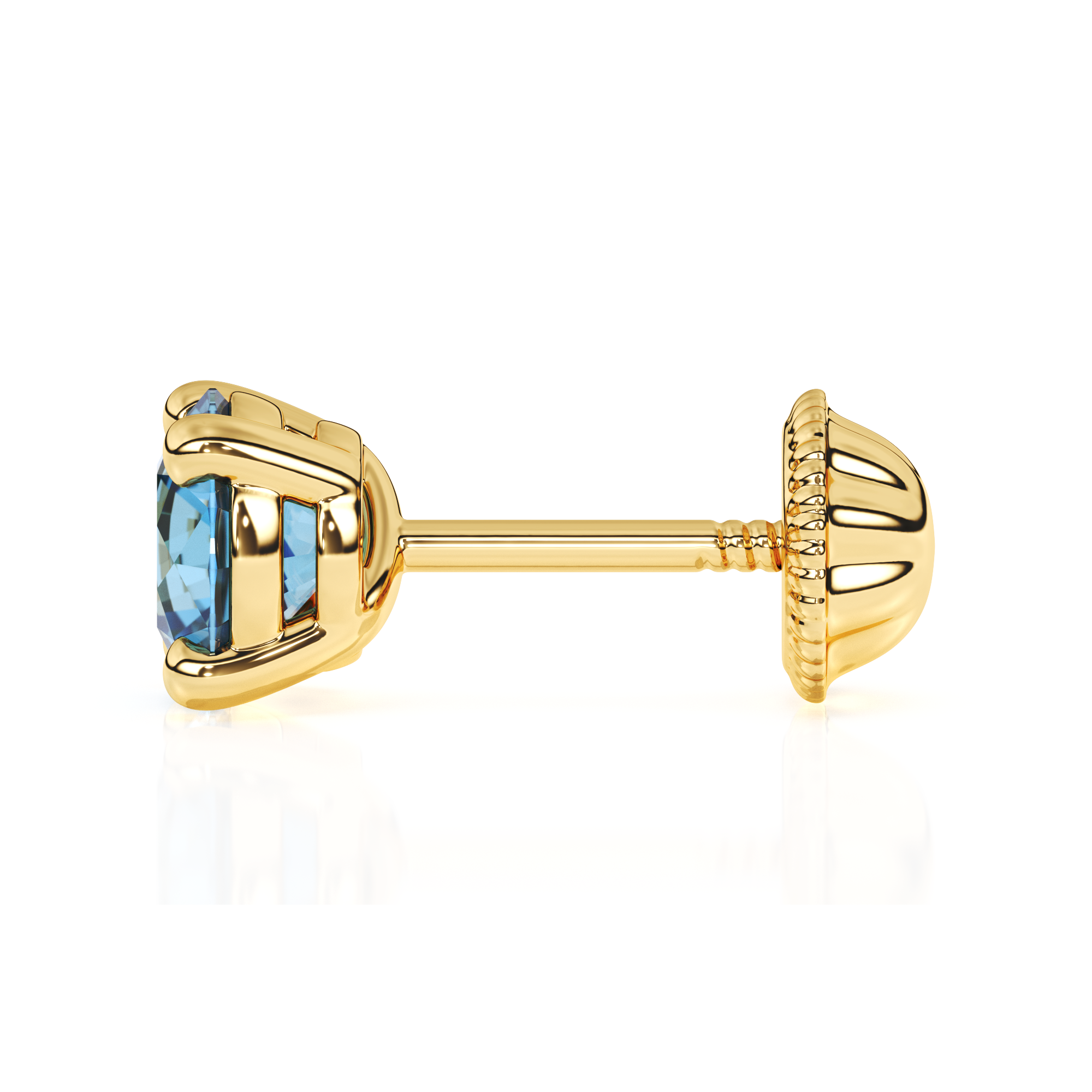 December Birthstone, 4mm Swarovski Crystal Stud Earrings - Solid 14K Gold, Screw Back, for Babies & Children