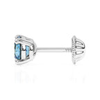 Swarovski December birthstone stud earrings in white gold with screwback post.