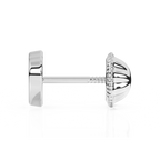 Elegant Heart, Stud Earrings - Solid 14K White Gold, Screw Back, for Babies & Children
