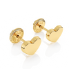 Elegant Heart, Stud Earrings - Solid 14K Gold, Screw Back, for Babies & Children