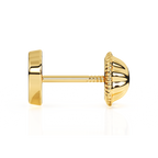 Elegant Heart, Stud Earrings - Solid 14K Gold, Screw Back, for Babies & Children