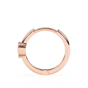 Endless Love, Clear Heart CZ Huggie Hoop Earrings - Solid 14K Rose Gold, Huggie Hoop, for Babies & Children