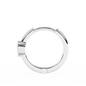 Endless Love, Clear Heart CZ Huggie Hoop Earrings - Solid 14K White Gold, Huggie Hoop, for Babies & Children