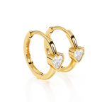 Endless Love, Clear Heart CZ Huggie Hoop Earrings - Solid 14K Gold, Huggie Hoop, for Babies & Children