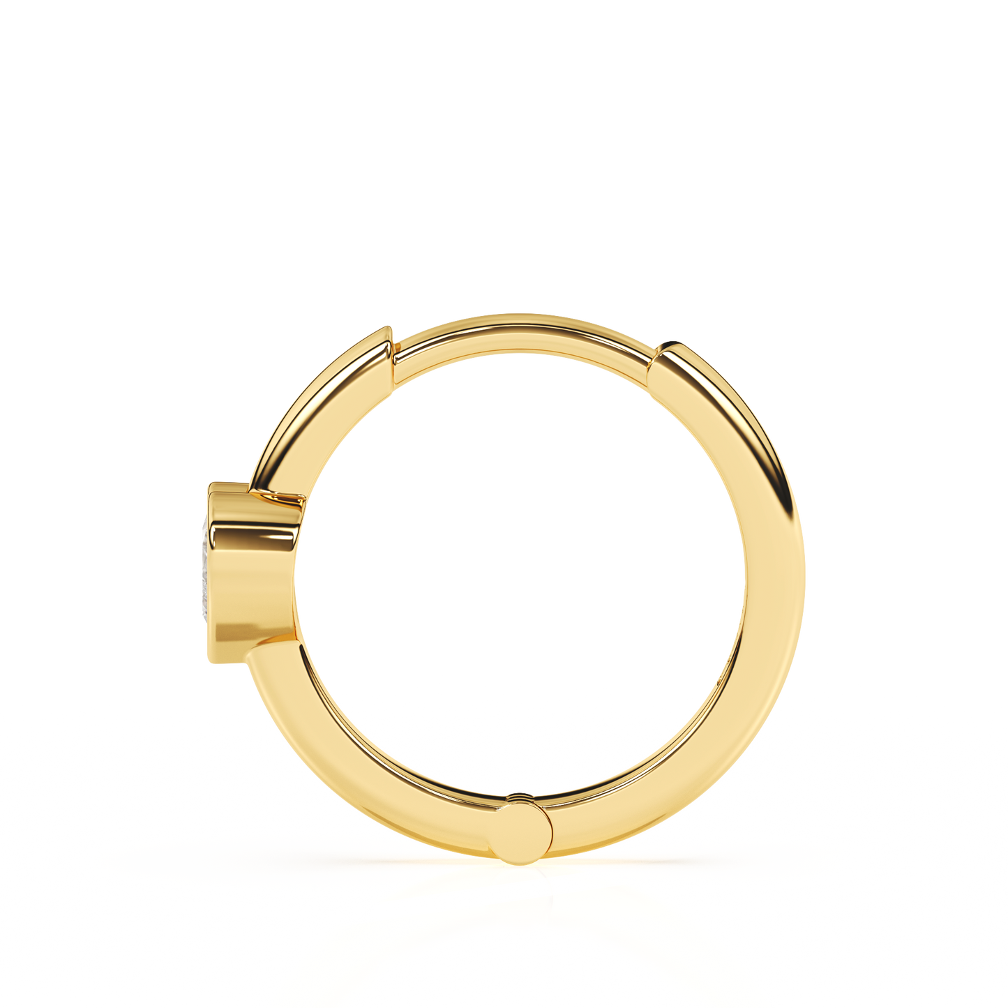 Endless Love, Clear Heart CZ Huggie Hoop Earrings - Solid 14K Gold, Huggie Hoop, for Babies & Children