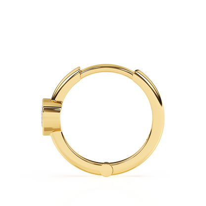 Endless Love, Clear Heart CZ Huggie Hoop Earrings - Solid 14K Gold, Huggie Hoop, for Babies & Children